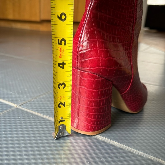 Charles by Charles David Red Virgil Embossed Booties - Picture 8 of 10